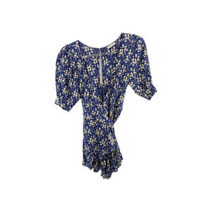 for love and lemons Blue/cream Romper Wrap Shorts. Ladies Size Xsmall